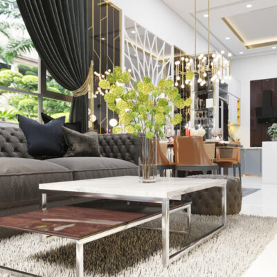 Phòng khách biệt thự song lập