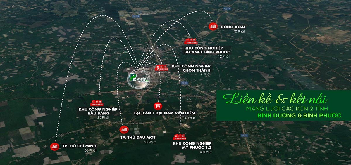 Xung quanh là các khu công nghiệp lớn