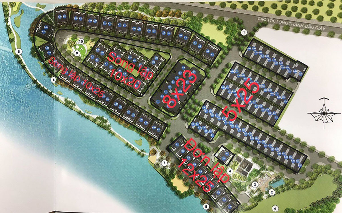 Quy hoạch các sản phẩm tại dự án