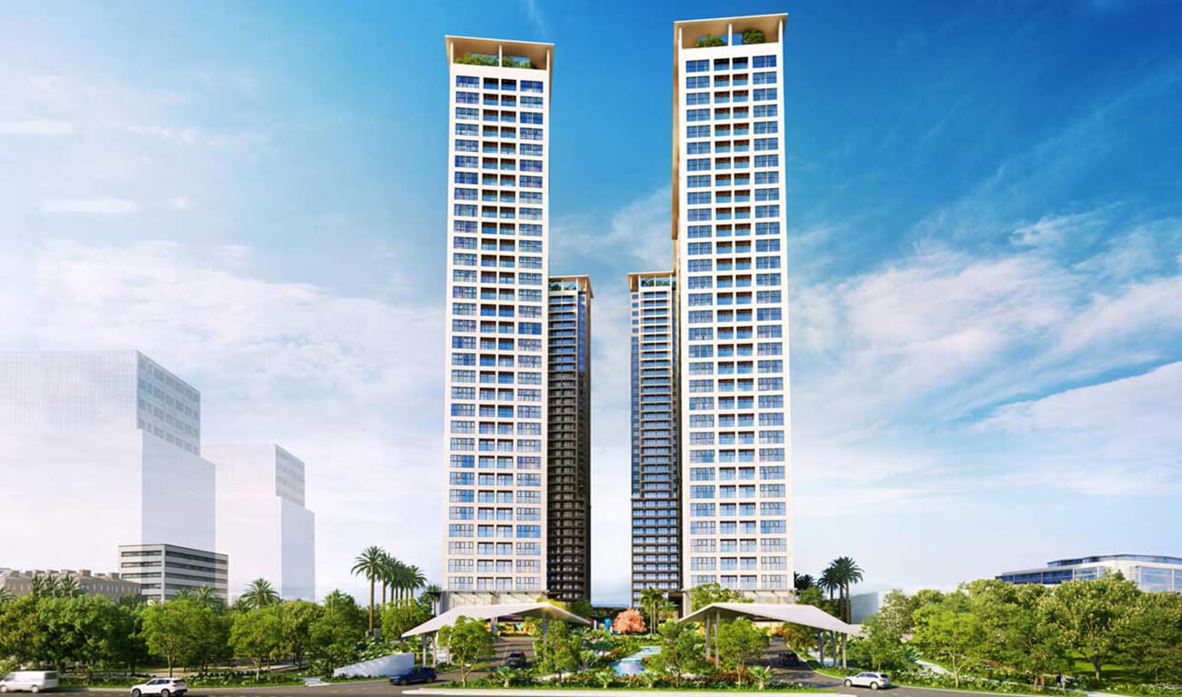 4 tòa tháp căn hộ tại dự án
