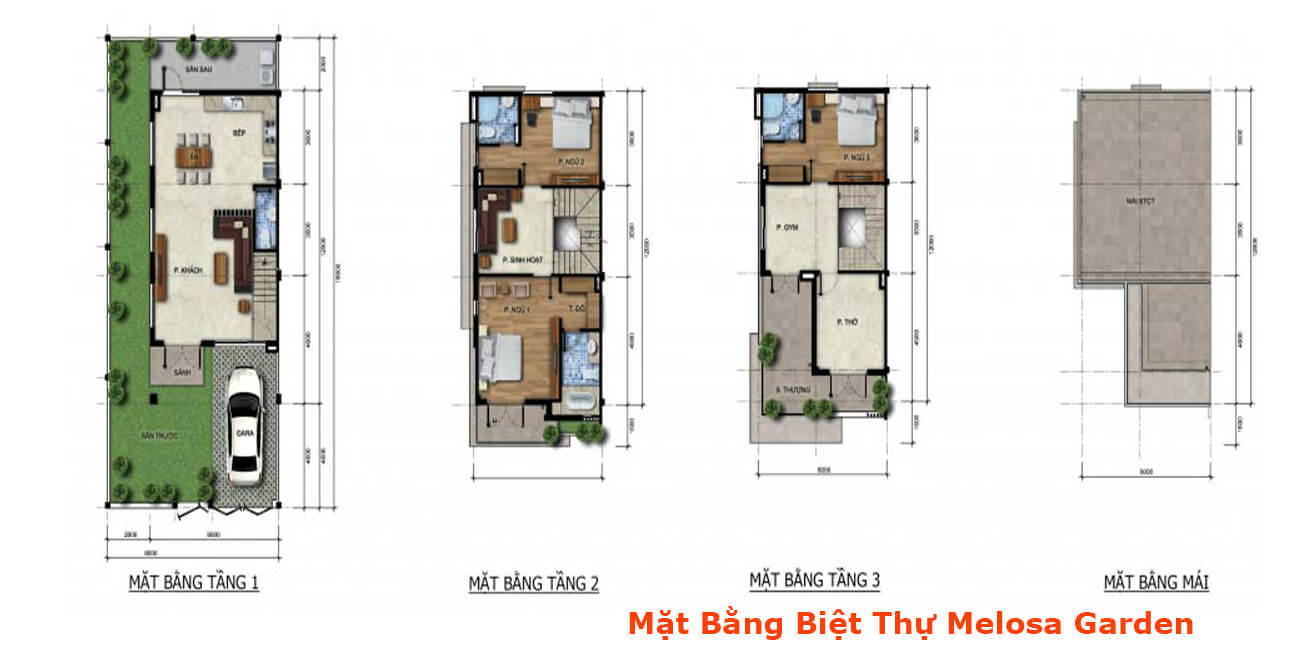 Mặt Bằng Biệt Thự Melosa Garden