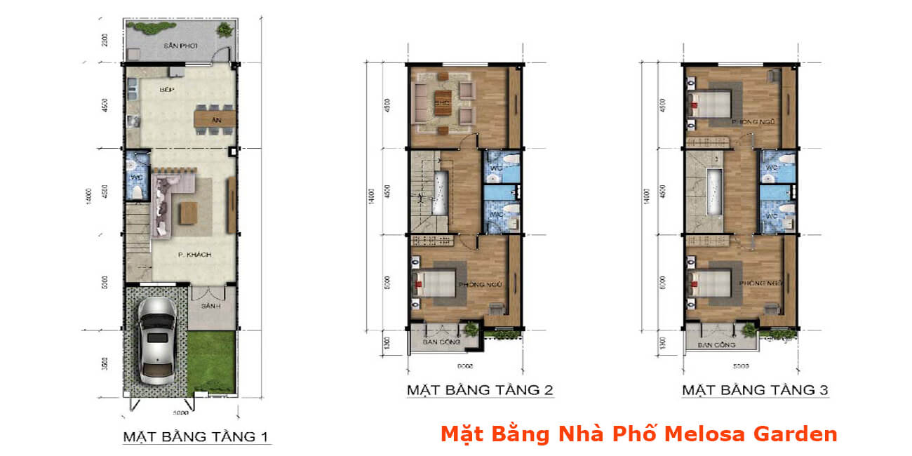 Mặt Bằng Nhà Phố Melosa Garden