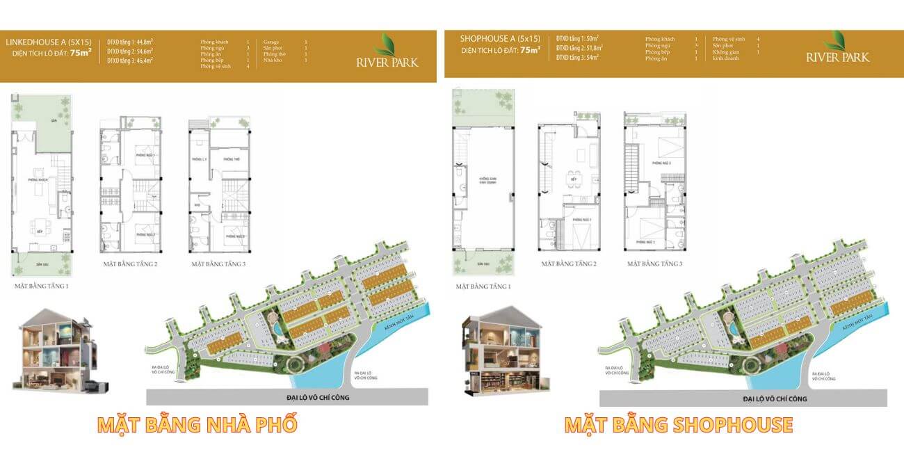 Mặt bằng nhà phố - shophouse