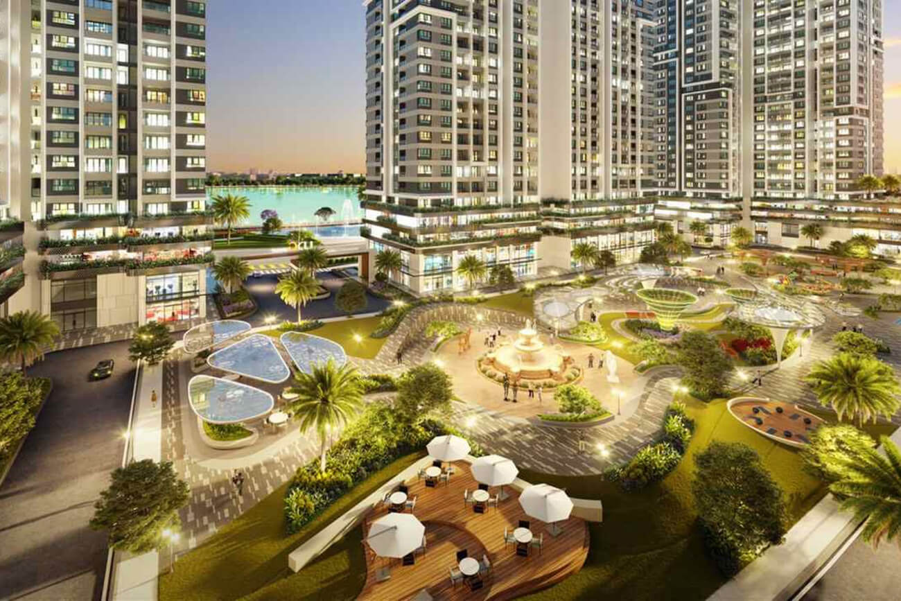 Công viên nội khu rộng thông thoáng