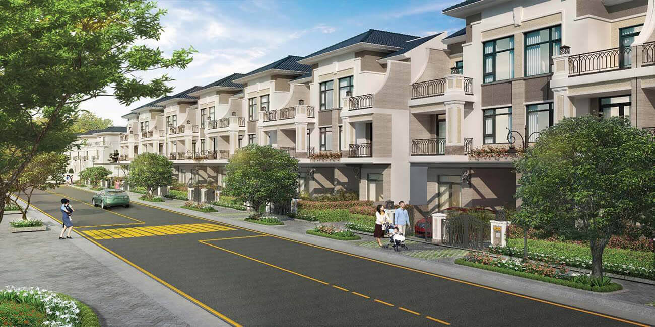 Đường nội khu rộng được trải nhựa