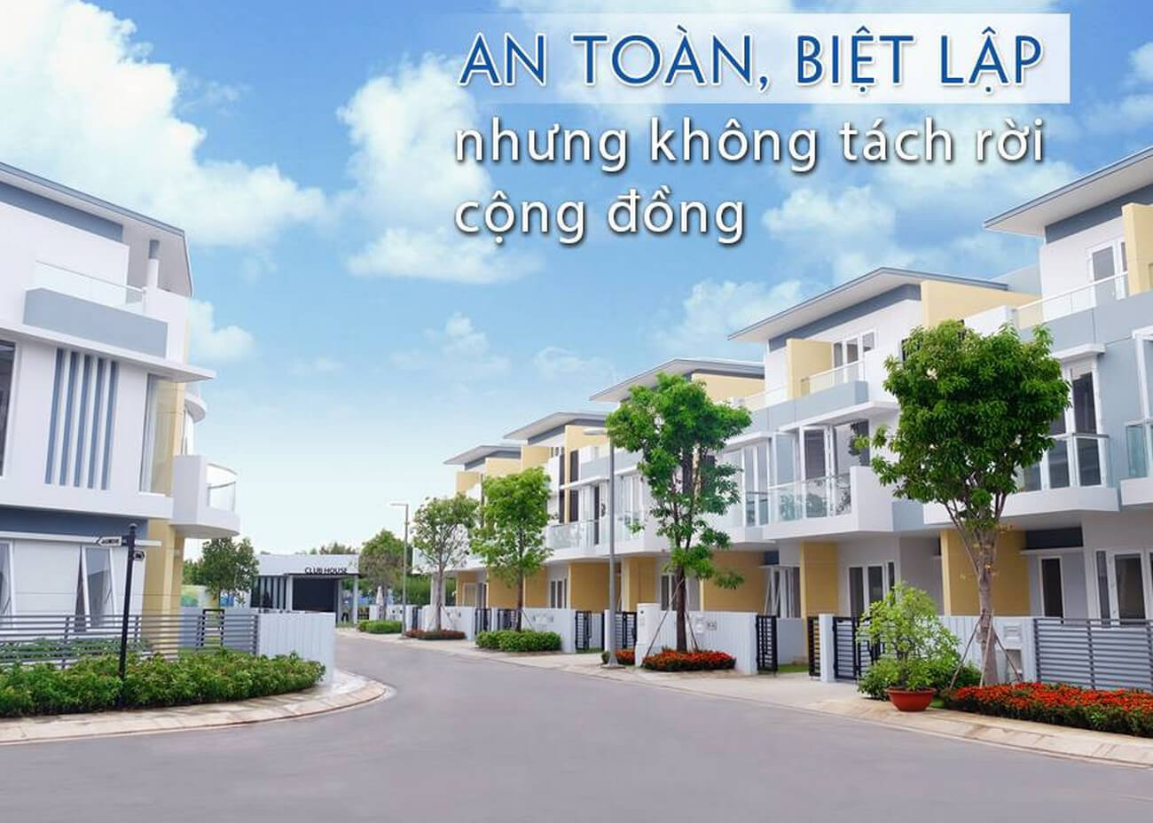 Đường nội khu rộng tại dự án