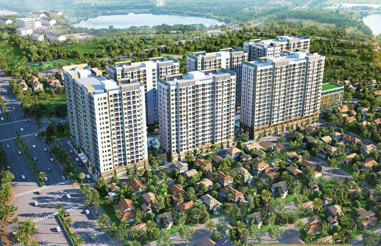 Gồm 6 block căn hộ và shophouse