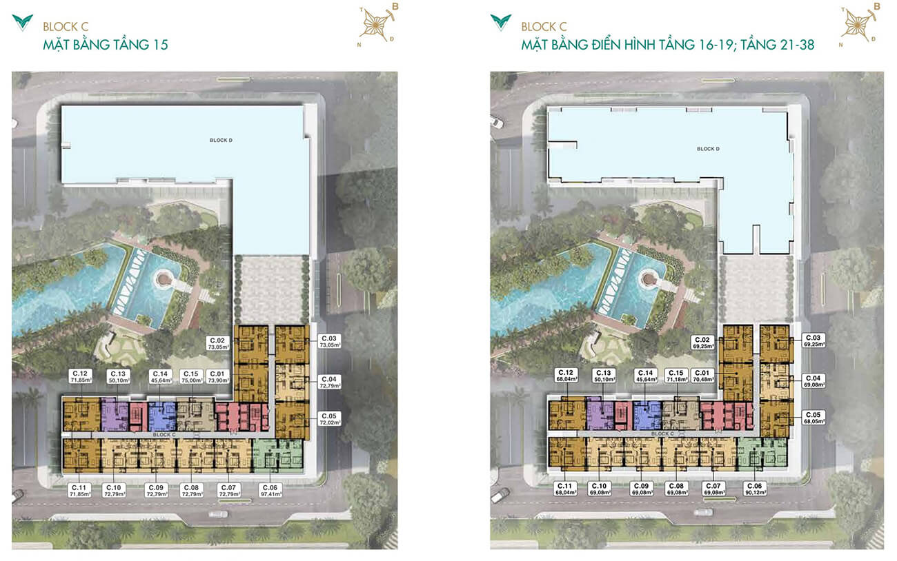 Mặt bằng các tầng điển hình
