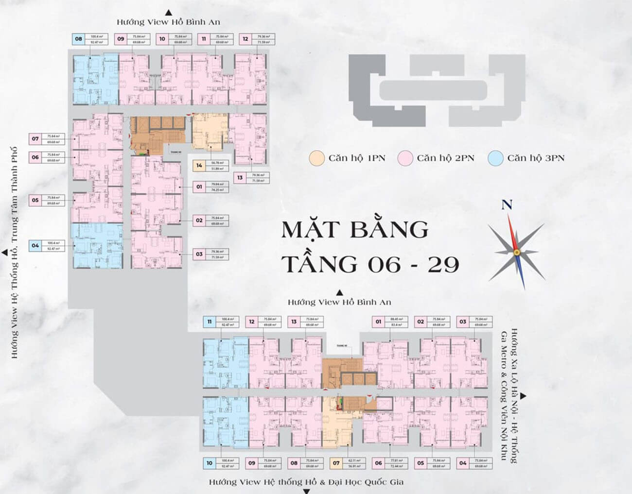 Mặt bằng tầng 6 đến 29