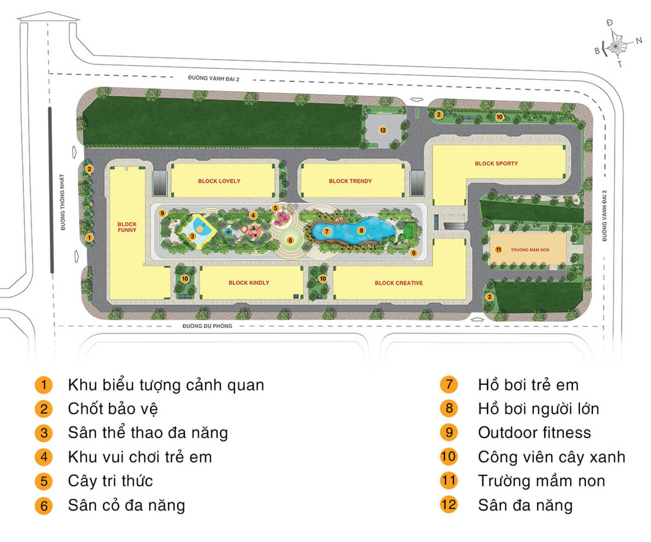 Phân khu tiện ích nội khu