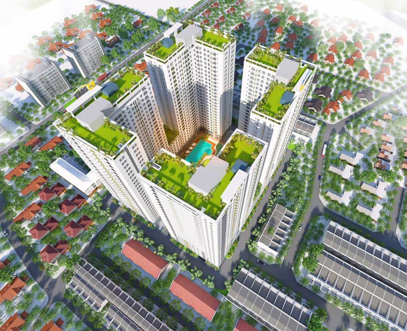 4 tòa tháp cao 29 tầng nổi