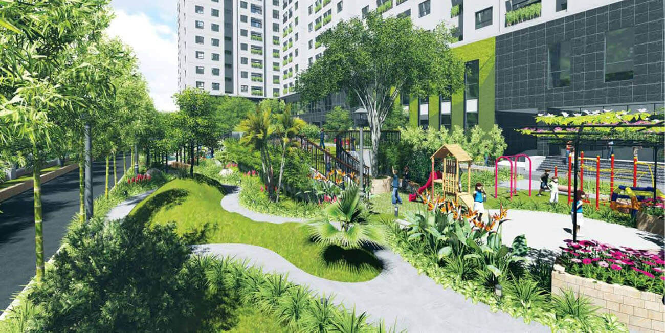 Công viên cây xanh kết hợp khu vui chơi trẻ em