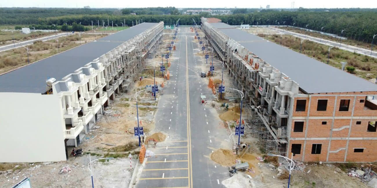 Dãy nhà phố được xây dựng