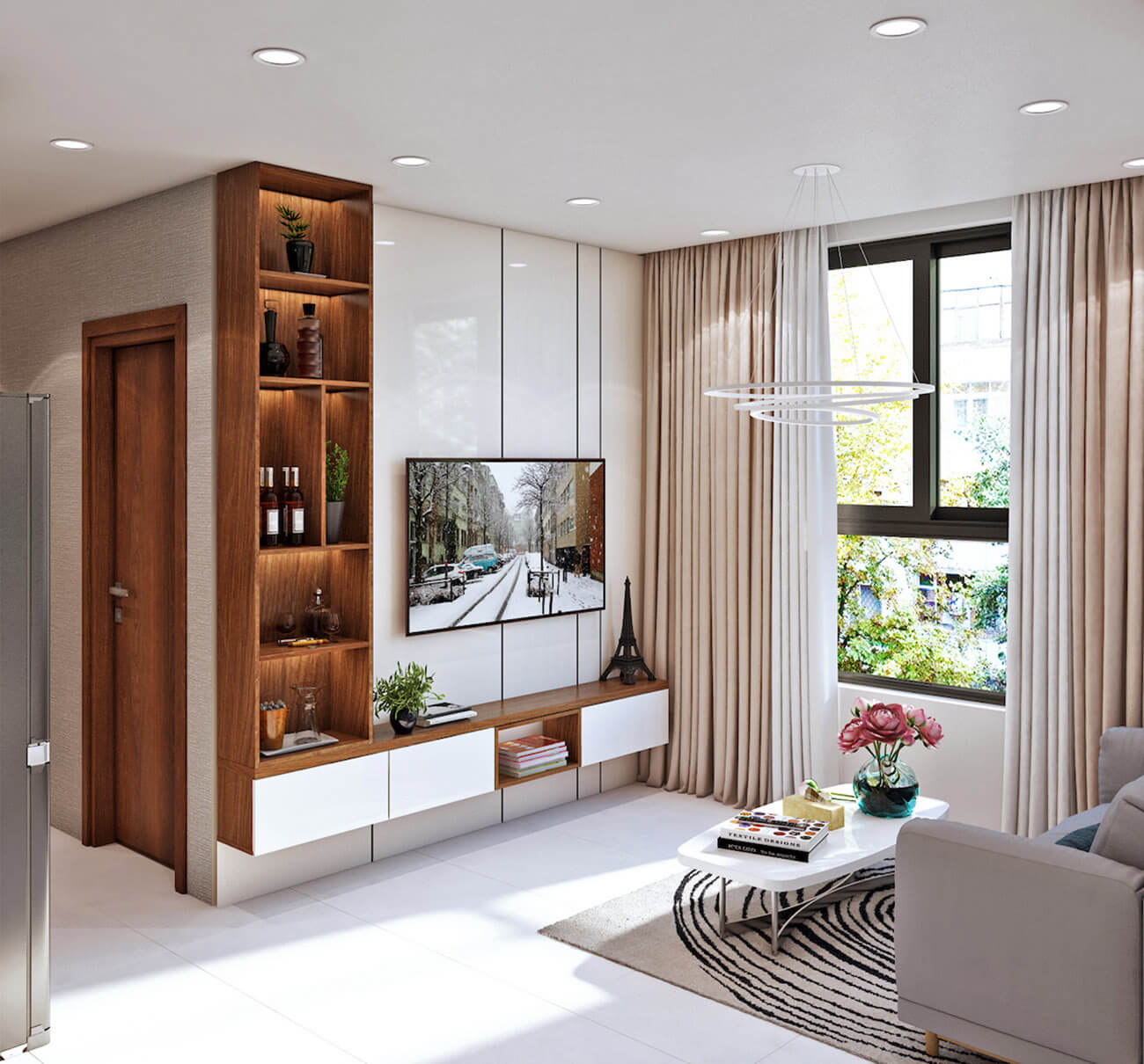 Đón gió và ánh nắng tự nhiên từ cửa kính