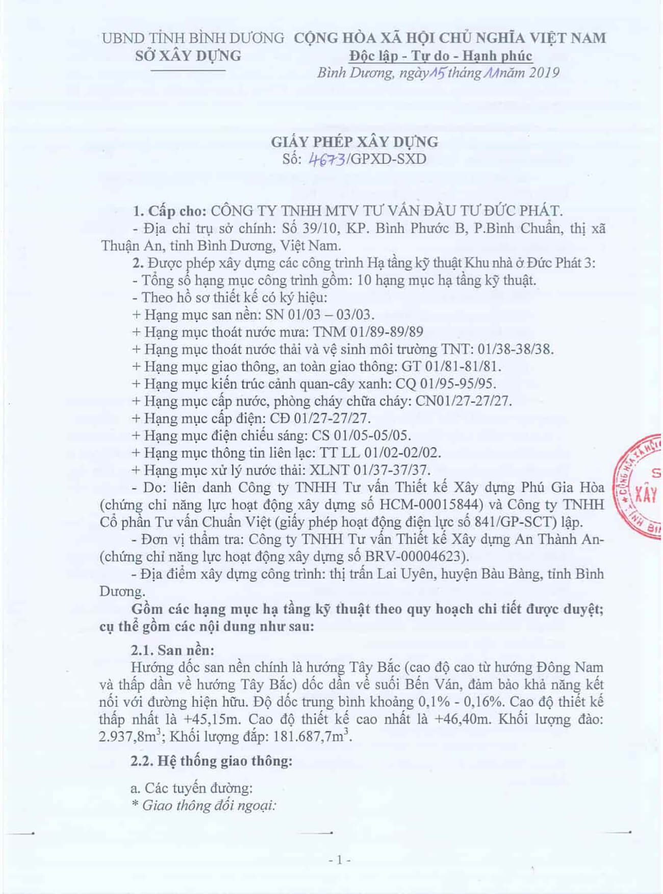 Giấy phép xây dựng được cấp
