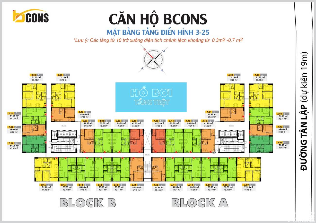 Mặt bằng các tầng điển hình