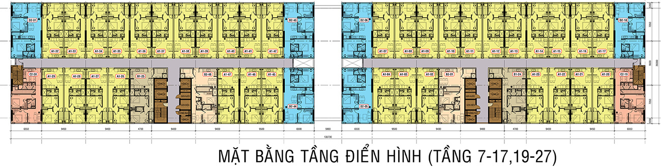 Mặt bằng các tầng điển hình