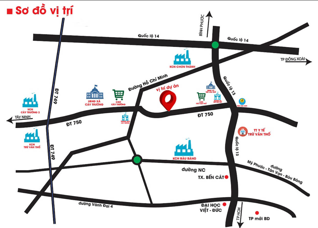 Nhiều tuyến đường lớn xung quanh