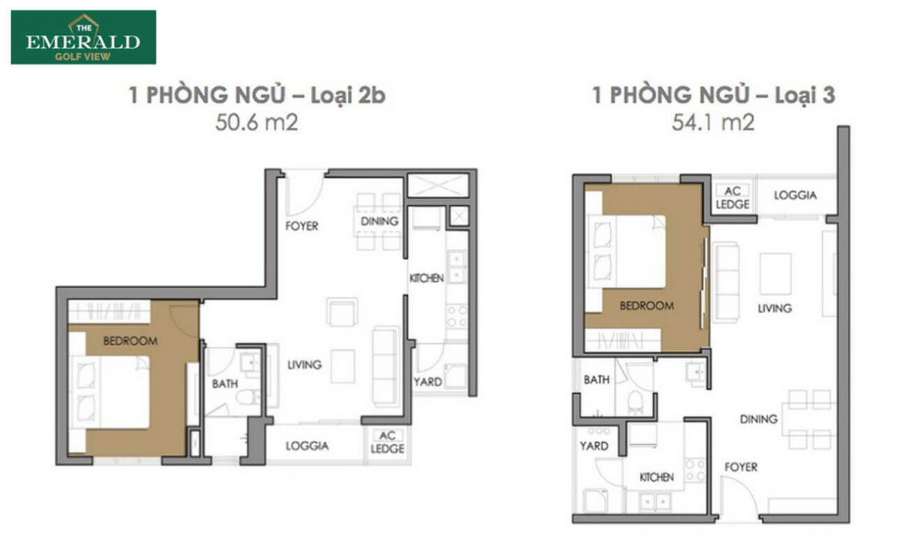 Thiết kế căn 1 phòng ngủ