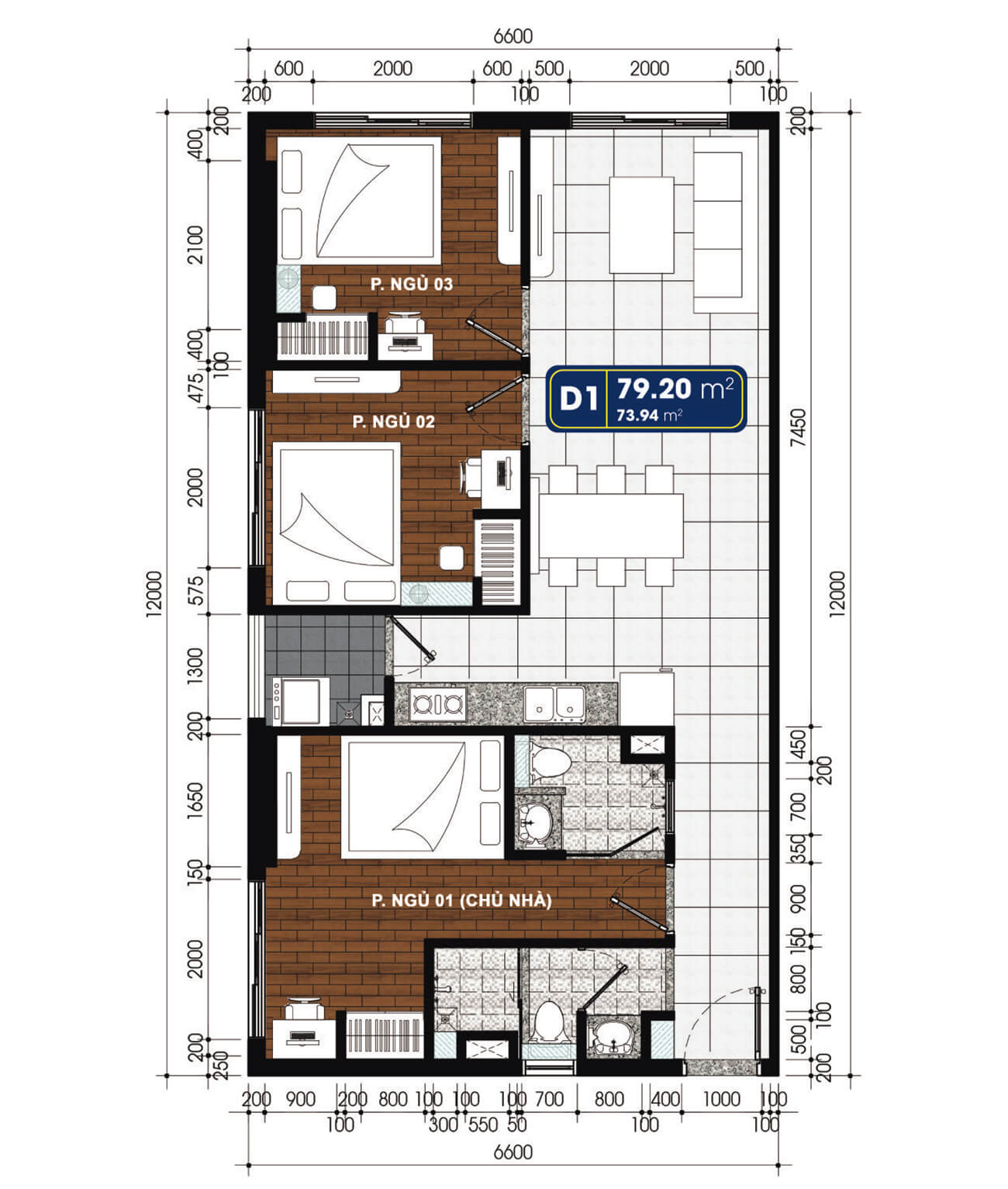 Thiết kế căn hộ 79m2