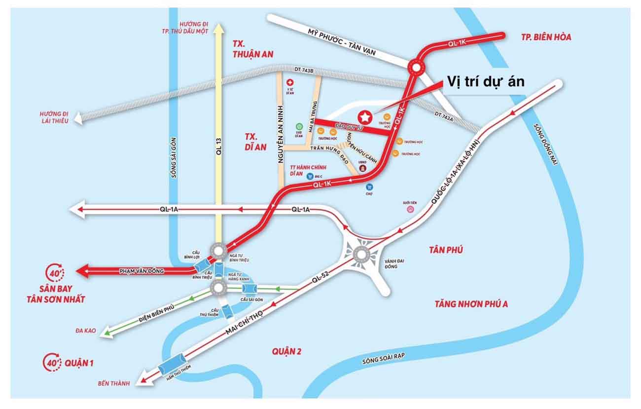 Vị trí nhà phố Louis Resident