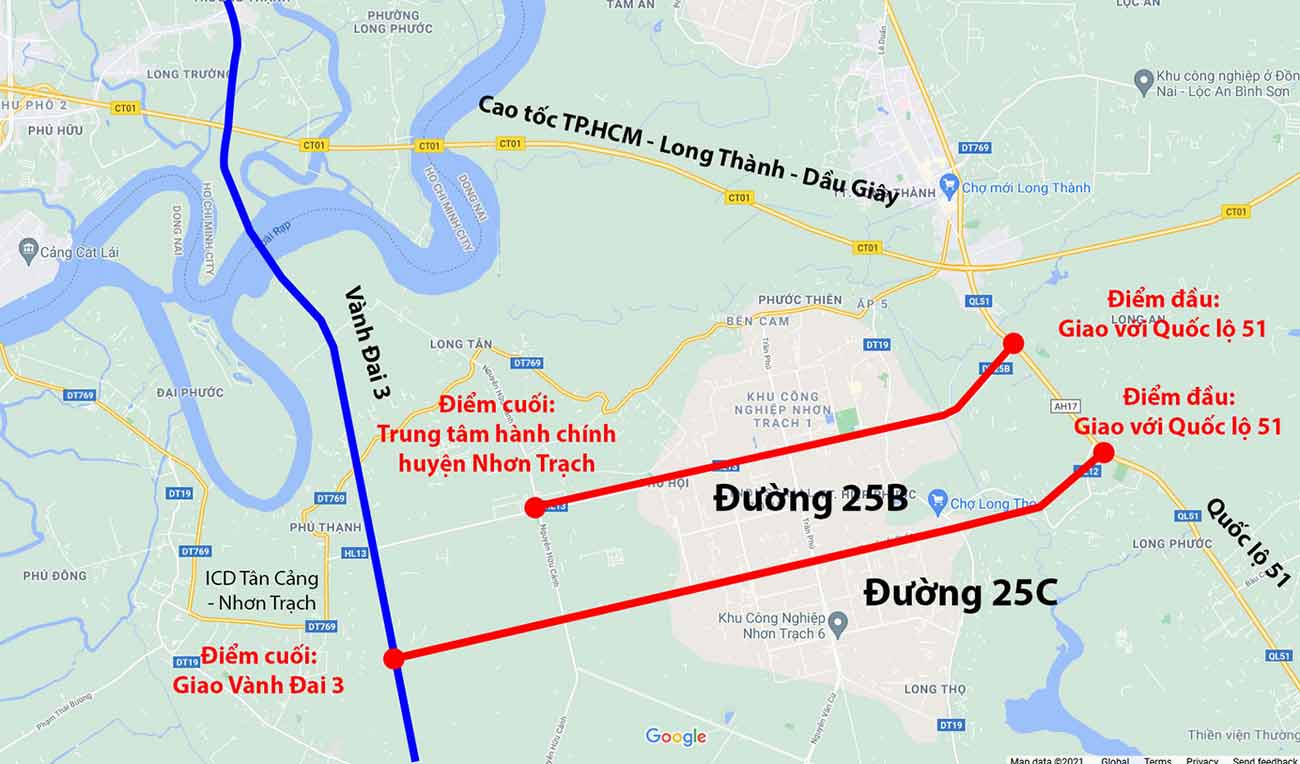 Tổng quan về đường Nguyễn Ái Quốc - đường 25C 