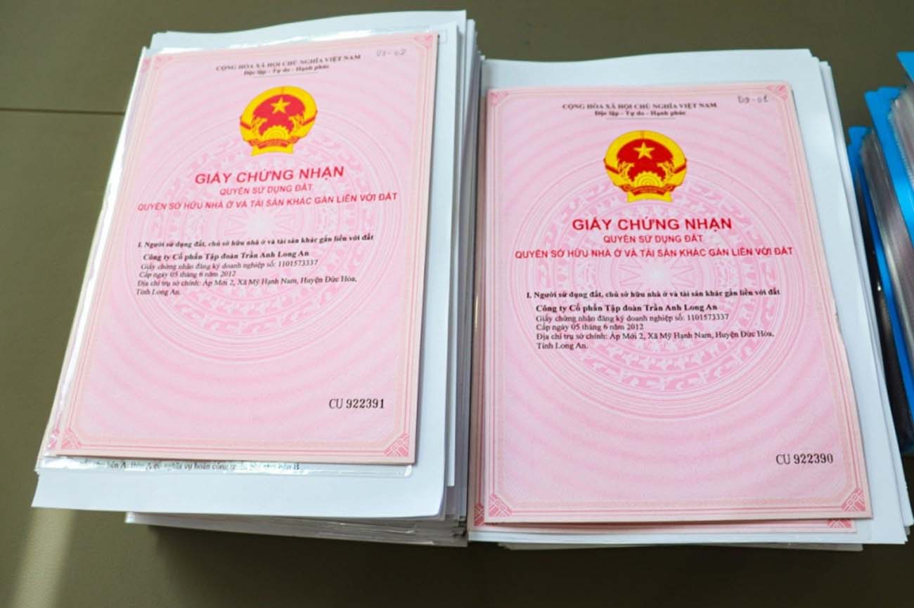 Giấy chứng nhận quyền sử dụng đất dự án 