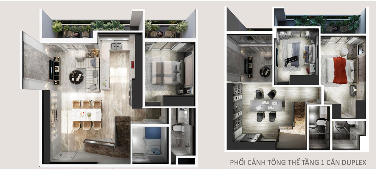 Phối cảnh căn Duplex