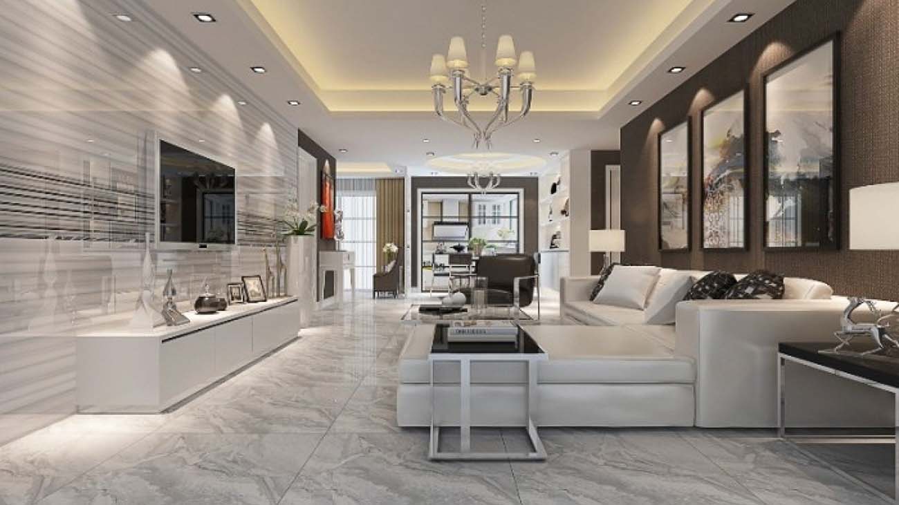 Đá ốp tường phòng khách