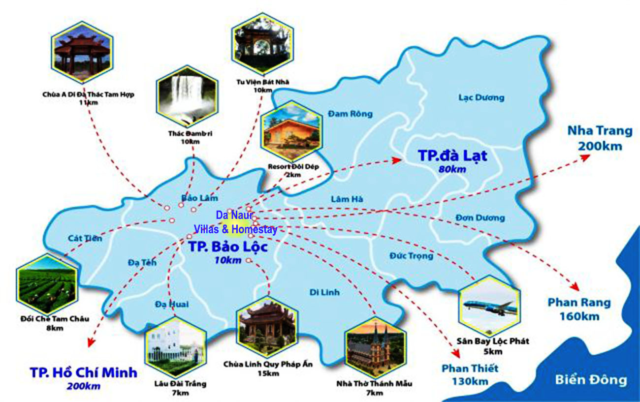 Vị trí dự án Da Naur Villas & Homestay chính xác 