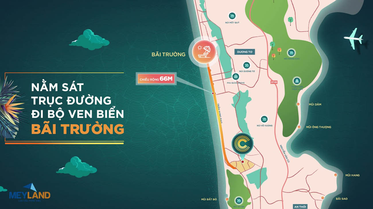 Vị trí Meyhomes Capital Phú Quốc đẹp, gần biển Bãi Trường
