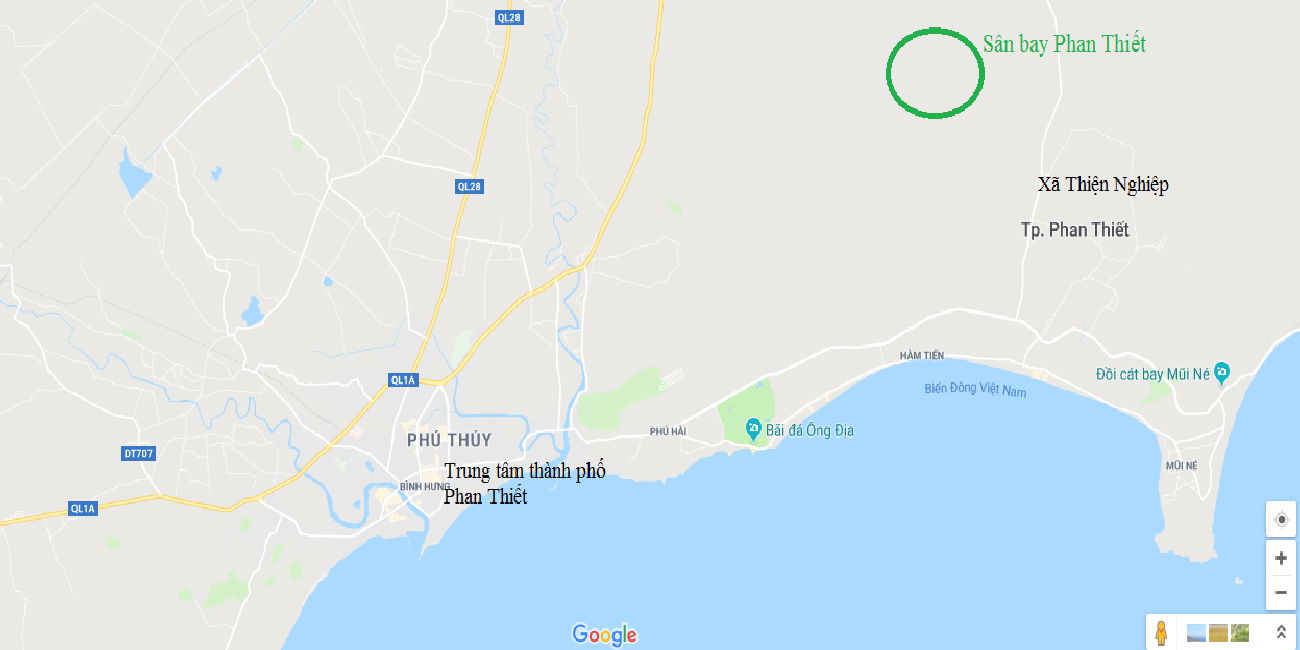 Vị trí chính xác sân bay 