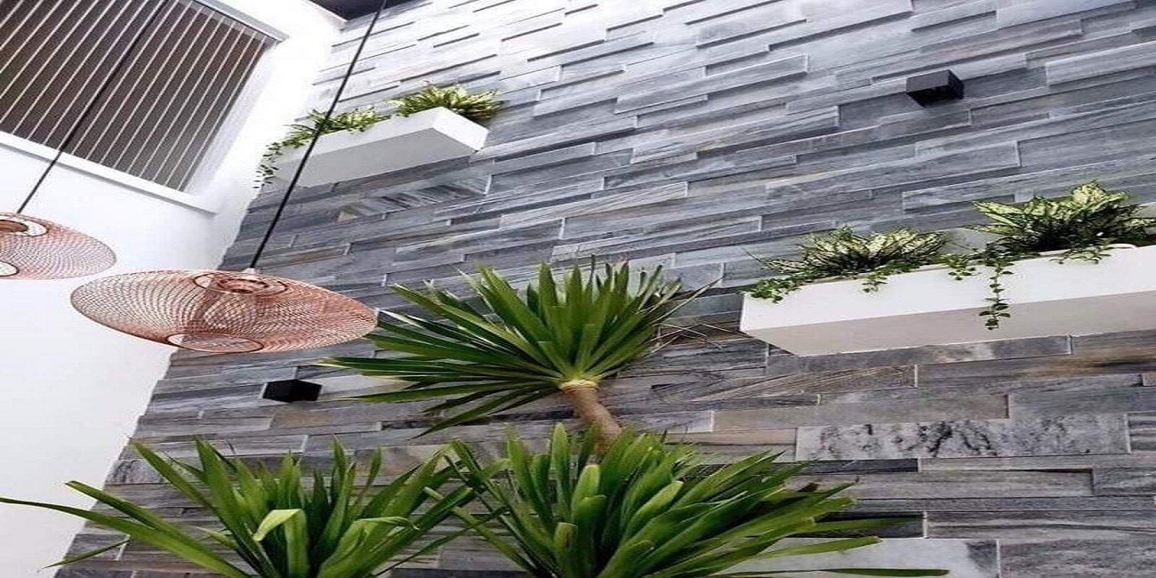 Đá sọc đen trắng 3D ốp giếng trời