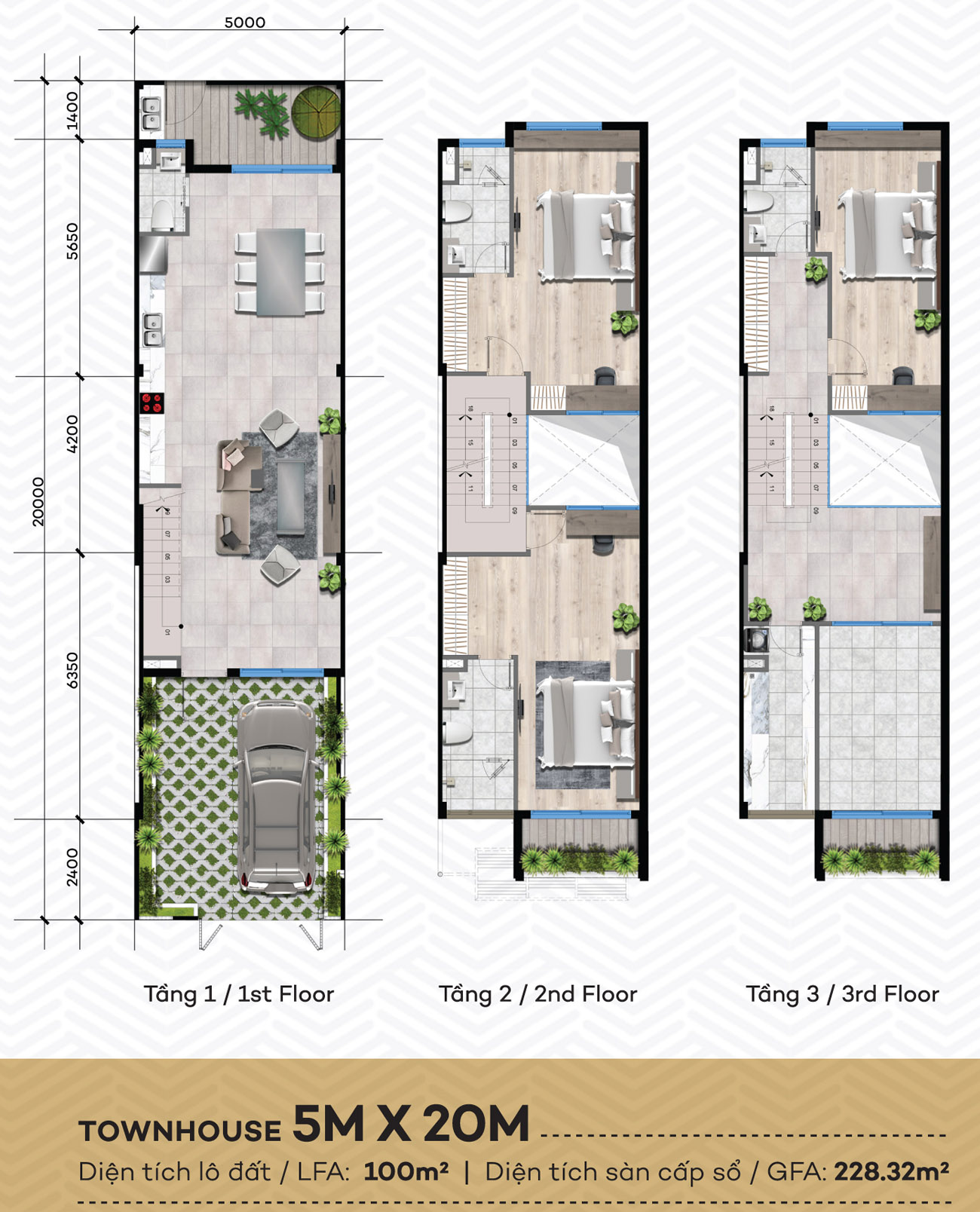 Thiết kế nhà 5x20m2