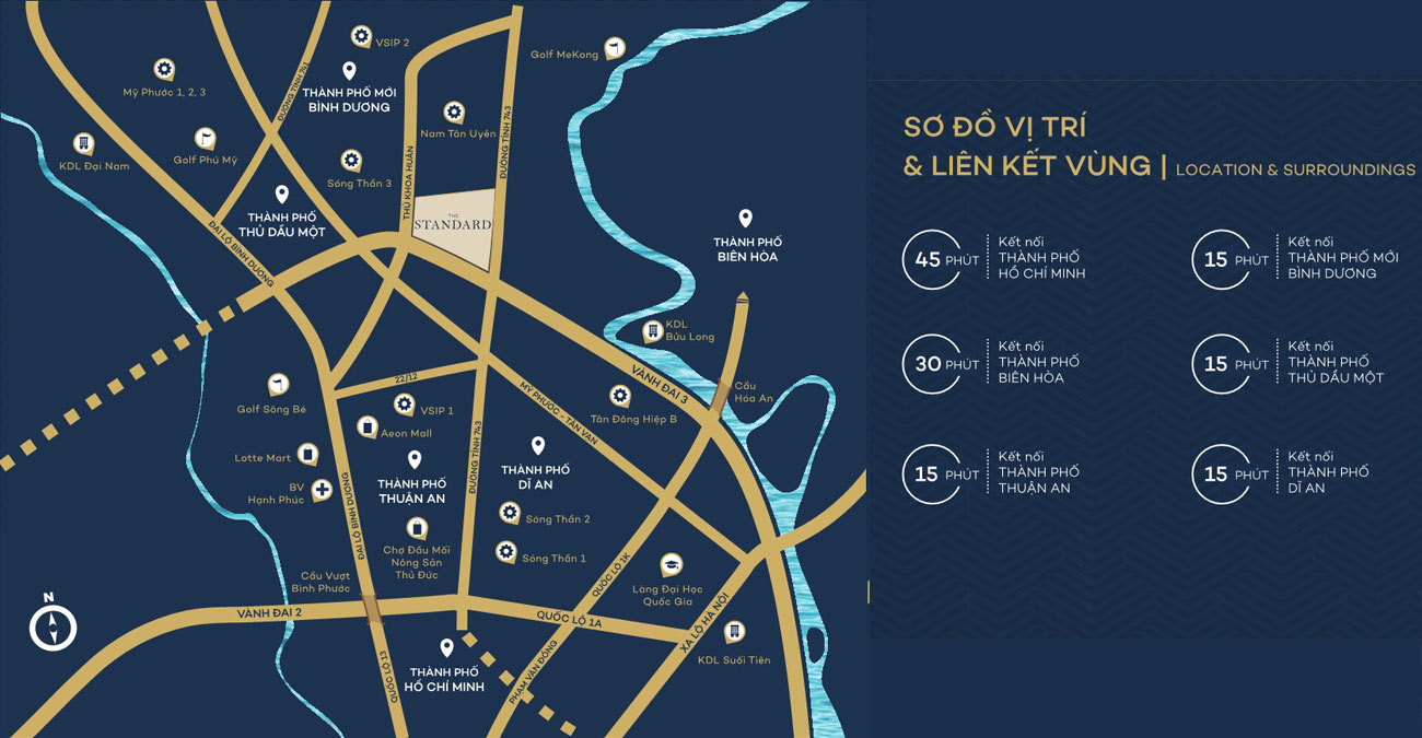 Vị trí chính xác dự án The Standard Central Park An Gia