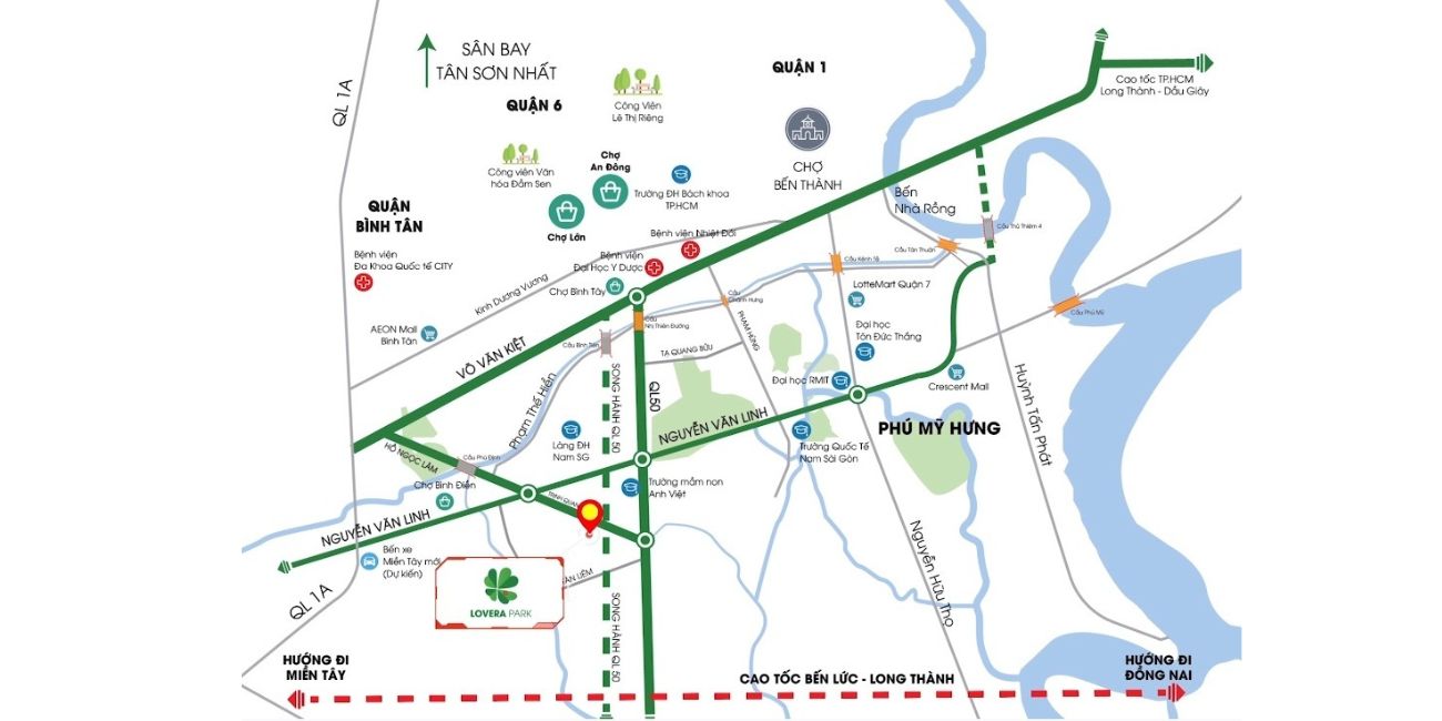 Vị trí dự án Lovera Park Khang Điền