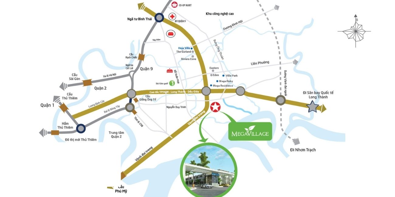 Vị trí dự án Mega Village Khang Điền