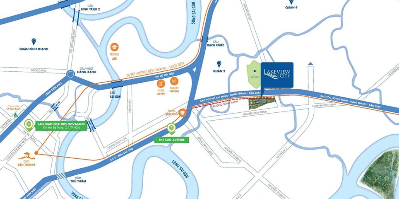 Địa chỉ dự án Lakeview City ở đâu?