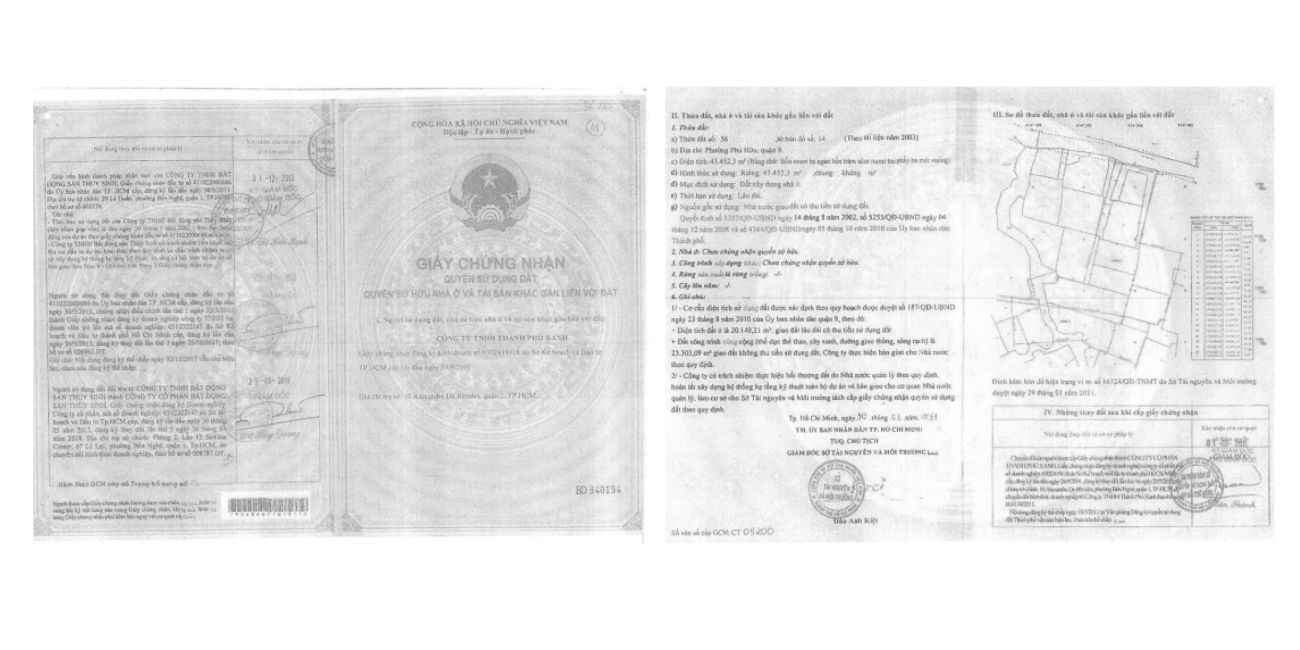 Giấy chứng nhận quyền sử dụng đất của The Classia Khang Điền