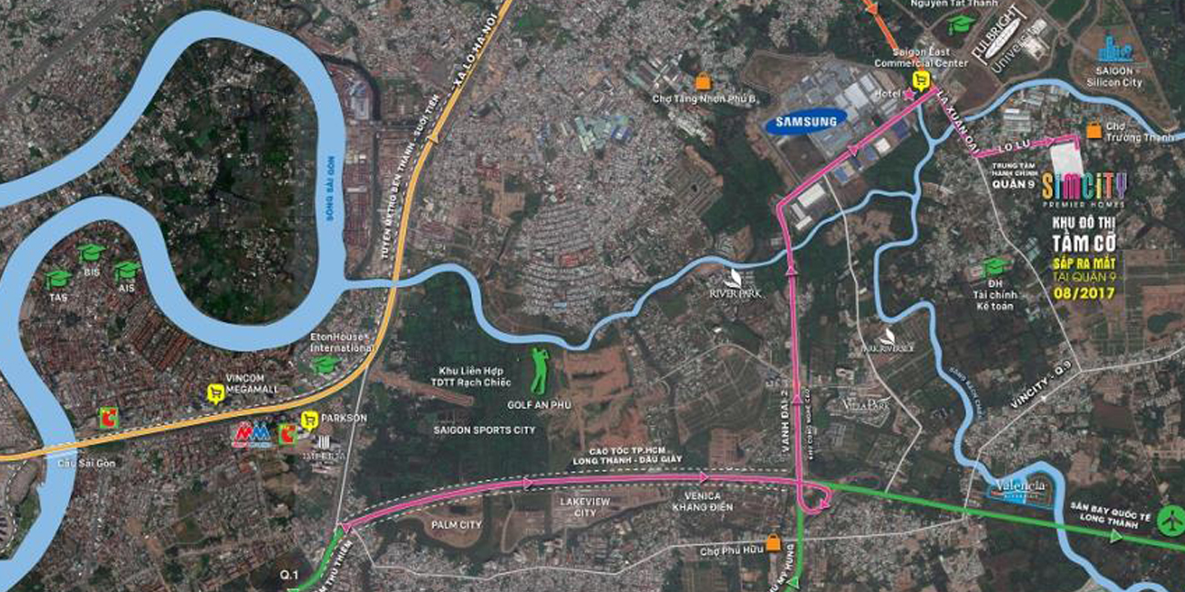Khu dự án Sim City - Vị trí tiện lợi