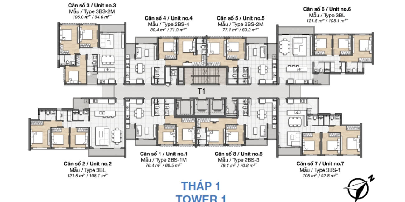 Mặt bằng của căn hộ cao cấp Palm Heights