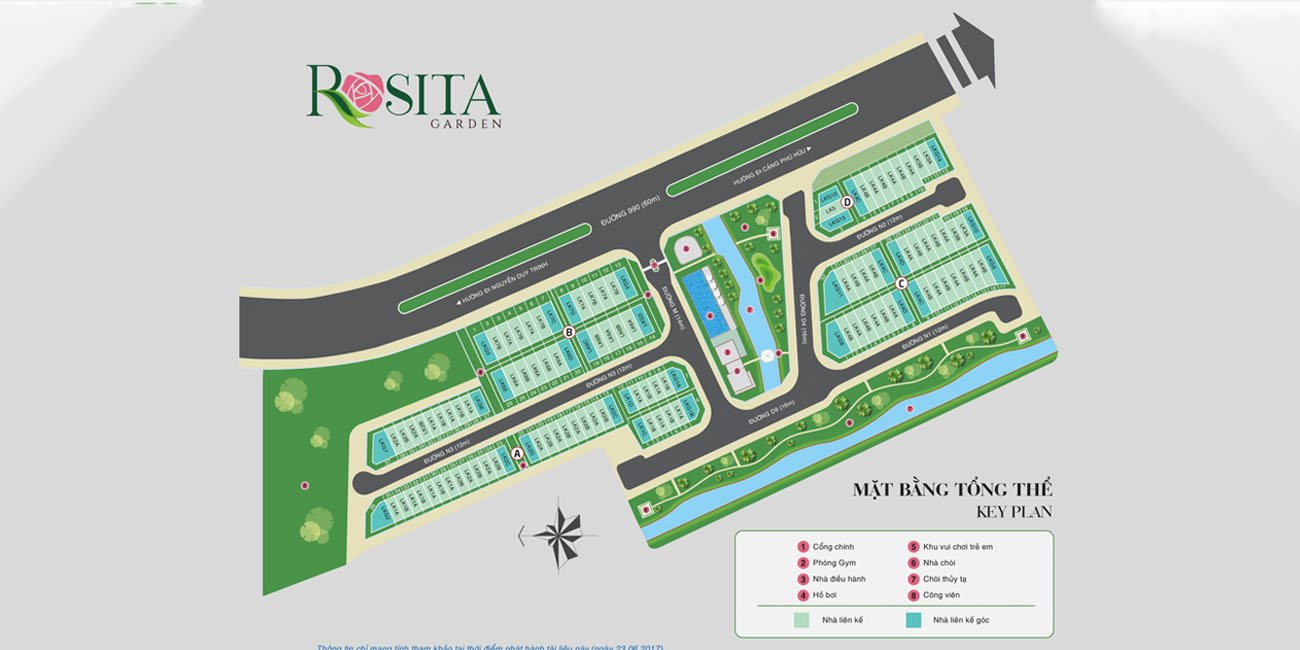 Mặt bằng dự án Rosita Garden tiện nghi
