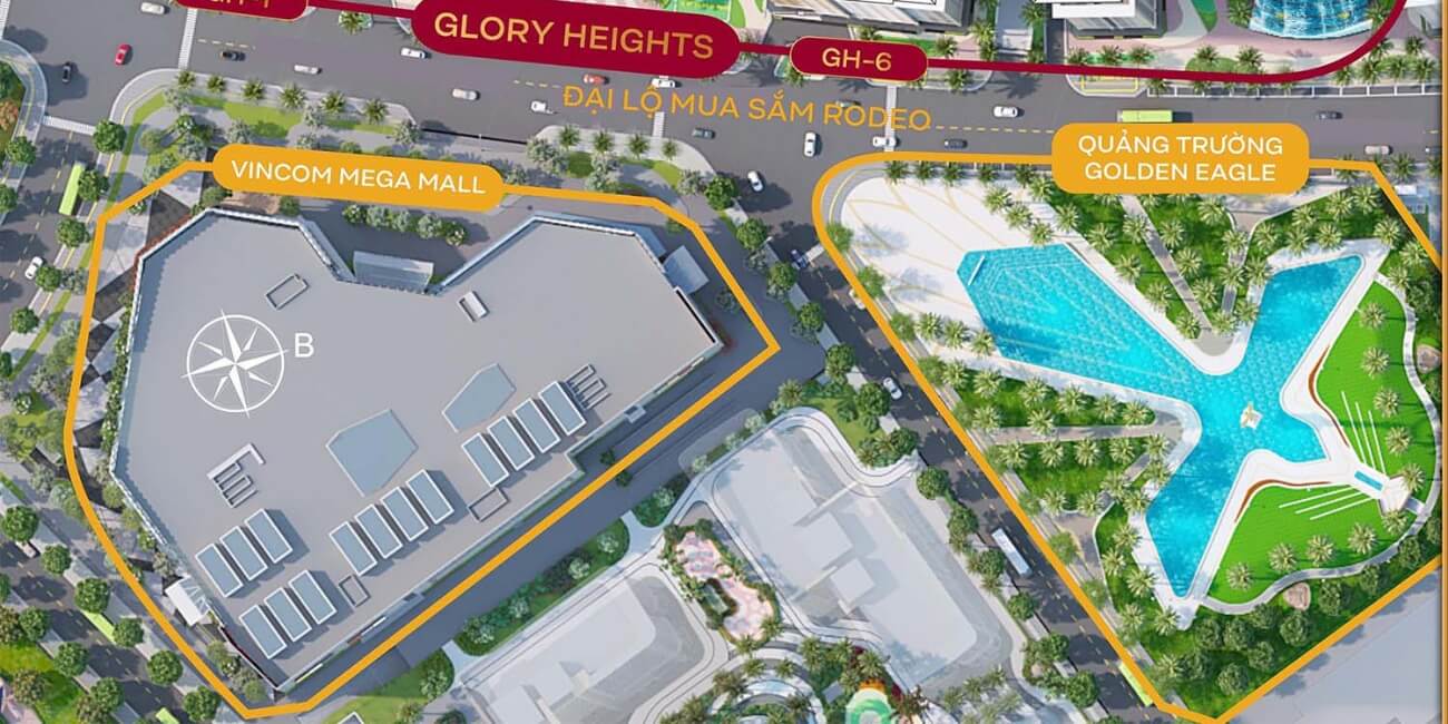 Mặt bằng Glory Heights nằm ngay mặt tiền