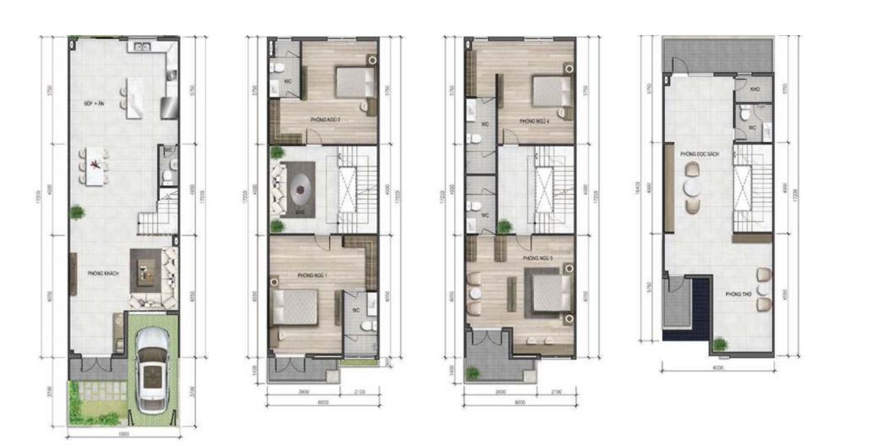 Chi tiết mặt bằng nhà phố của The Vesora