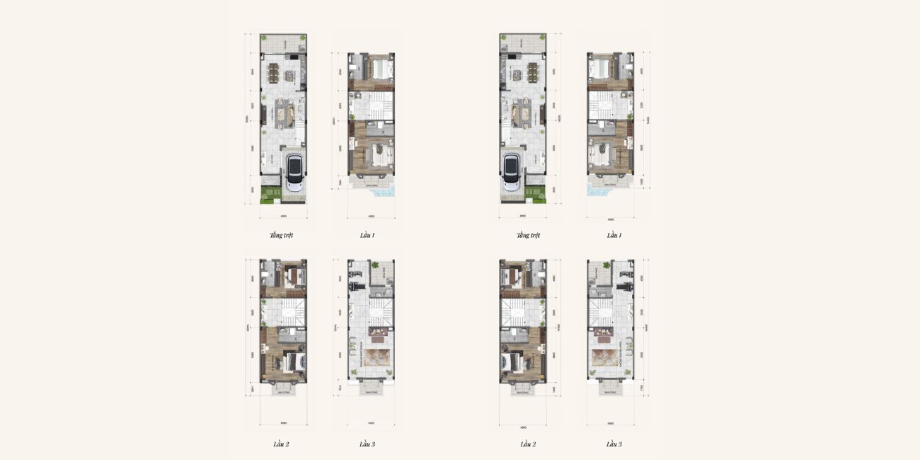 Mặt bằng nhà phố liền kề The Classia