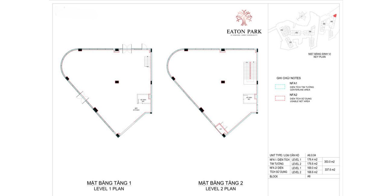 Mặt bằng Shophouse Eaton Park A6