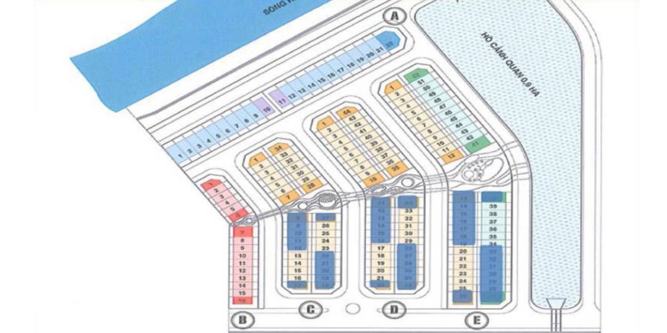 Mặt bằng tổng thể dự án Valencia Riverside được bố cục rõ ràng Mặt bằng tổng thể dự án Valencia Riverside được bố cục rõ ràng
