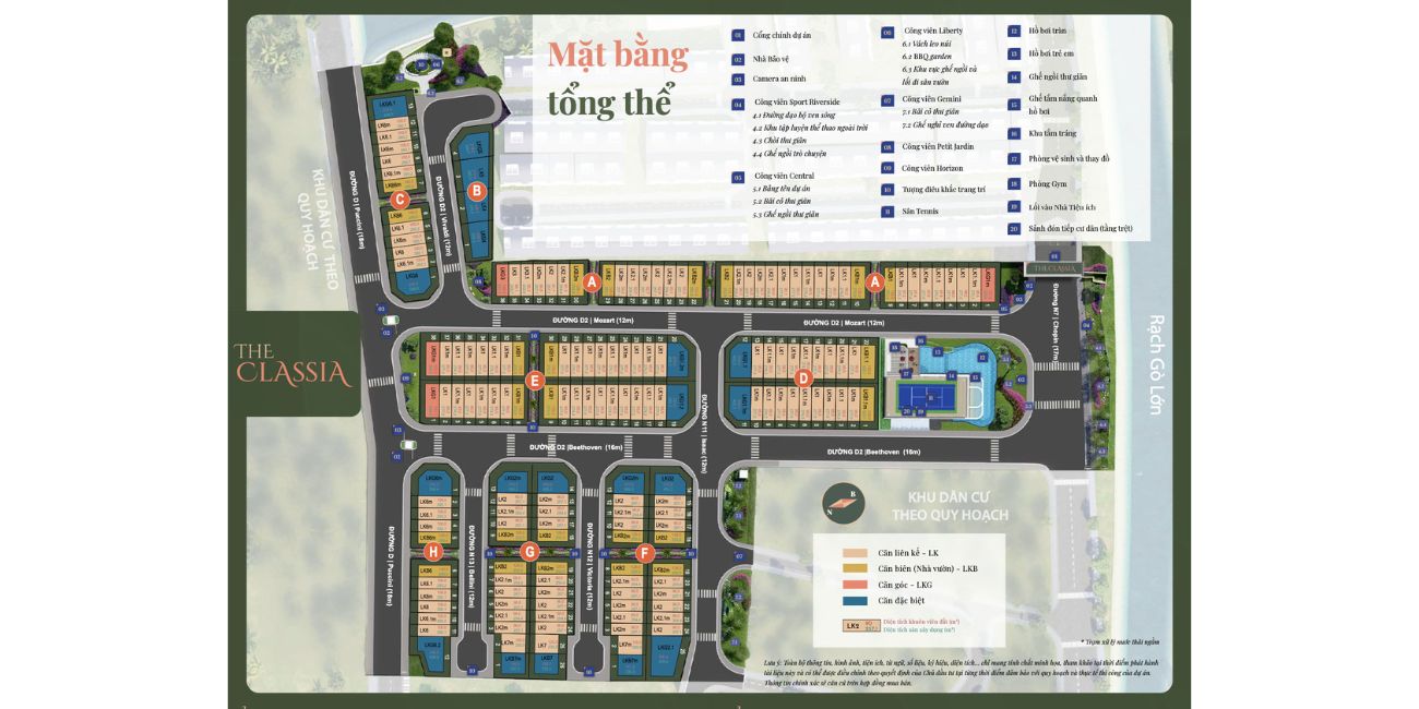 Chi tiết mặt bằng tổng thể The Classia Khang Điền