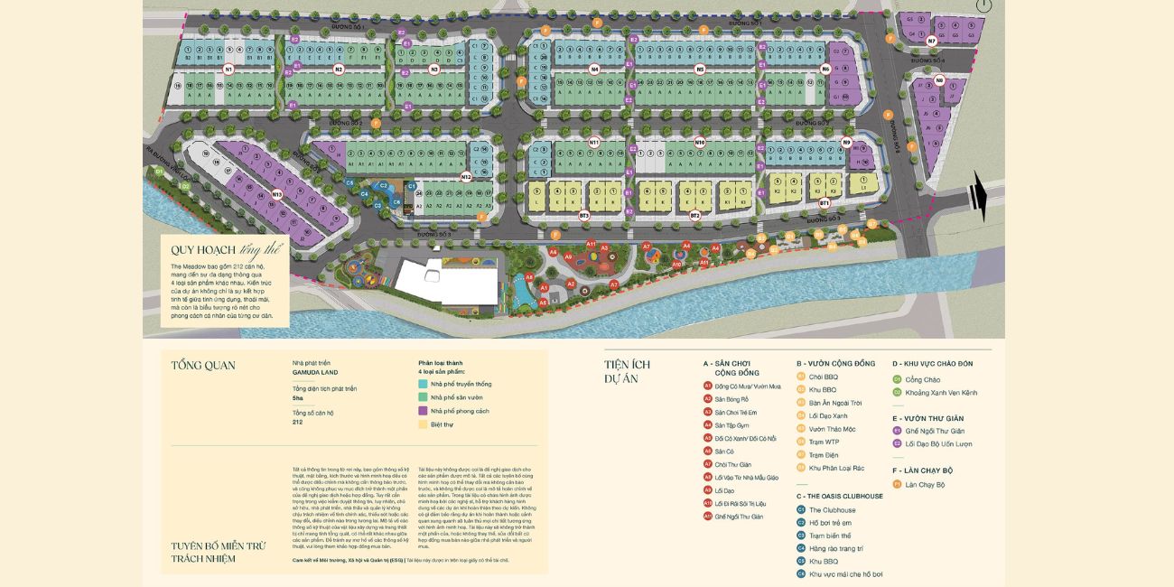 Chi tiết mặt bằng tổng thể của dự án The Meadow Bình Chánh