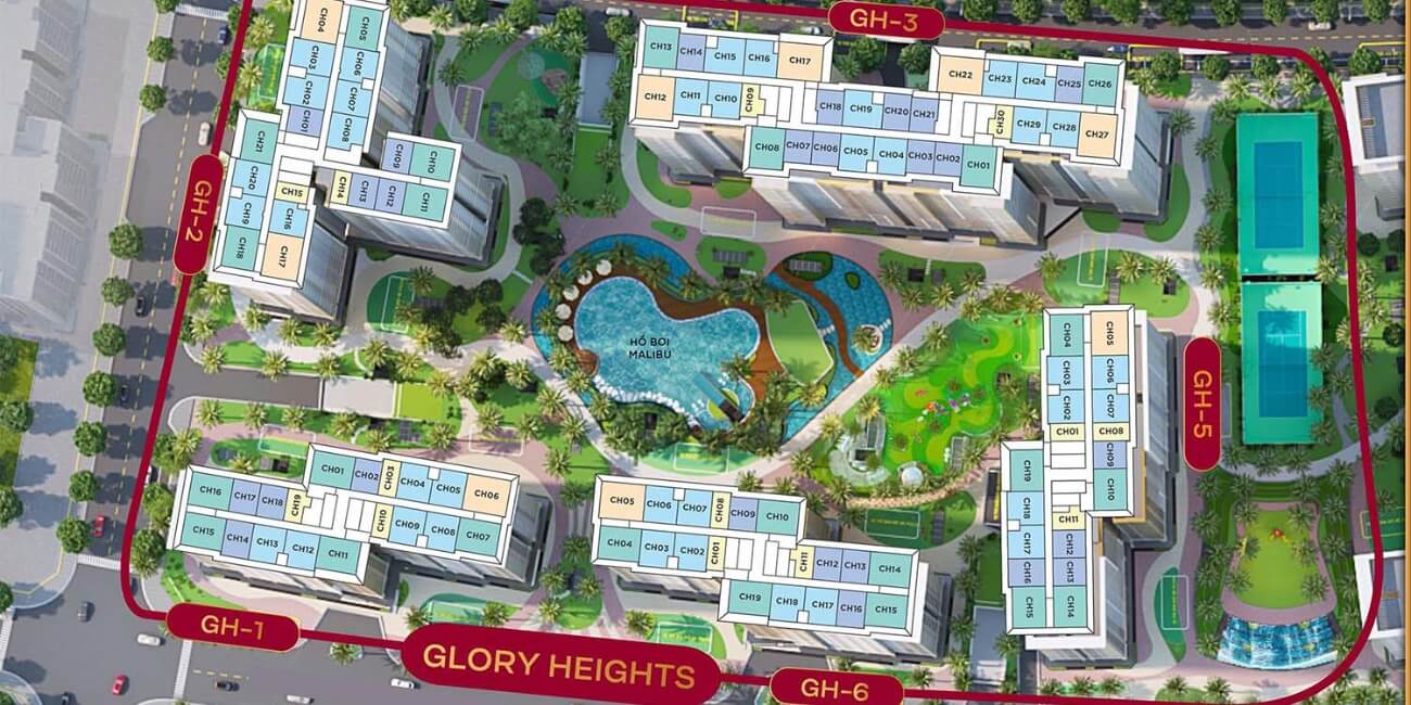 Mặt bằng và tiện ích không thể bỏ lỡ tại Glory Heights